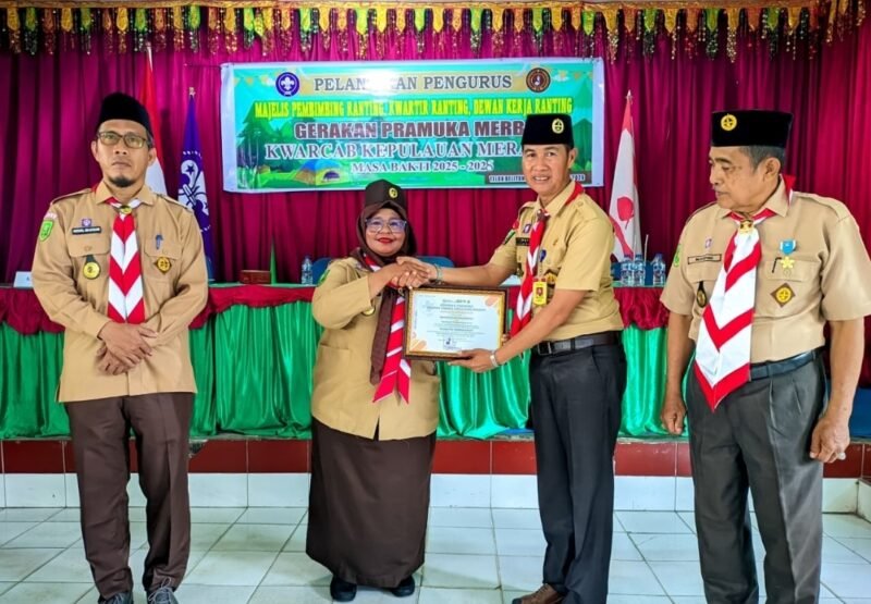 Jajaran Pengurus Pramuka Ranting Merbau Dilantik.