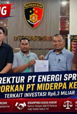Direktur PT Energi SPRH Resmi Laporkan PT Miderpa ke Polda Riau Terkait Investasi Rp6,3 Miliar