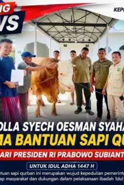 Musholla Syech Oesman Syahabuddin Terima Bantuan Sapi Qurban dari Presiden RI Prabowo Subianto untuk Idul Adha 1447 H
