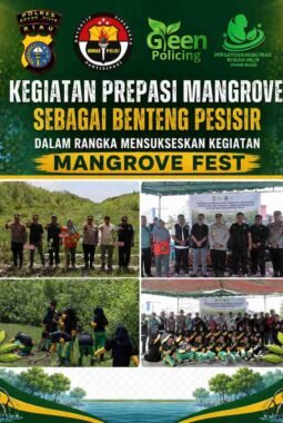 Semangat Pelestarian Lingkungan, PeHR-Rohil Bersama Polres Rohil Gelar Preparasi Mangrove di Kawasan Pesisir Sinaboi