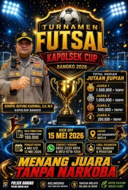 Polsek Bangko Gelar Turnamen Futsal Kapolsek Cup 2026, Dorong Semangat Sportivitas dan Generasi Bebas Narkoba