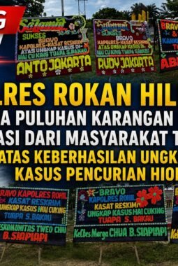 Polres Rokan Hilir Terima Puluhan Karangan Bunga Apresiasi Dari Masyarakat Tionghoa Atas Keberhasilan Ungkap Kasus Pencurian Hiolo