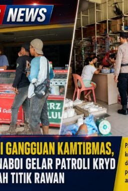 Antisipasi Gangguan Kamtibmas, Polsek Sinaboi Gelar Patroli KRYD di Sejumlah Titik Rawan