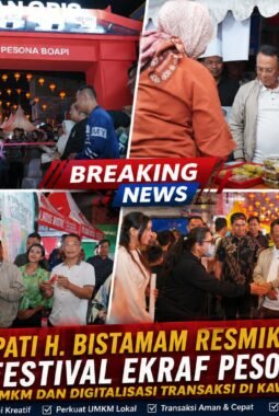 Bupati H. Bistamam Resmikan Bazar Festival Ekraf Pesona Boapi, Perkuat UMKM dan Digitalisasi Transaksi di Kawasan QRIS