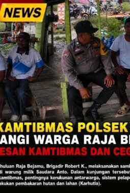 Bhabinkamtibmas Polsek Sinaboi Sambangi Warga Raja Bejamu, Sampaikan Pesan Kamtibmas dan Cegah Karhutla