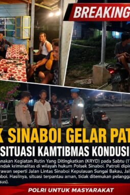 Polsek Sinaboi Gelar Patroli KRYD, Pastikan Situasi Kamtibmas Kondusif di Akhir Pekan
