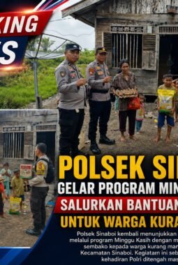 Polsek Sinaboi Gelar Program Minggu Kasih, Salurkan Bantuan Sembako untuk Warga Kurang Mampu