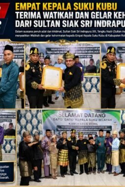Empat Kepala Suku Kubu Terima Watikah dan Gelar Kehormatan dari Sultan Siak Sri Indrapura XIII
