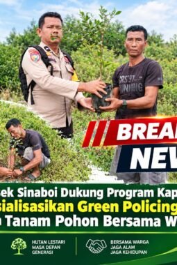 Polsek Sinaboi Dukung Program Kapolda Riau, Sosialisasikan Green Policing dan Tanam Pohon Bersama Warga